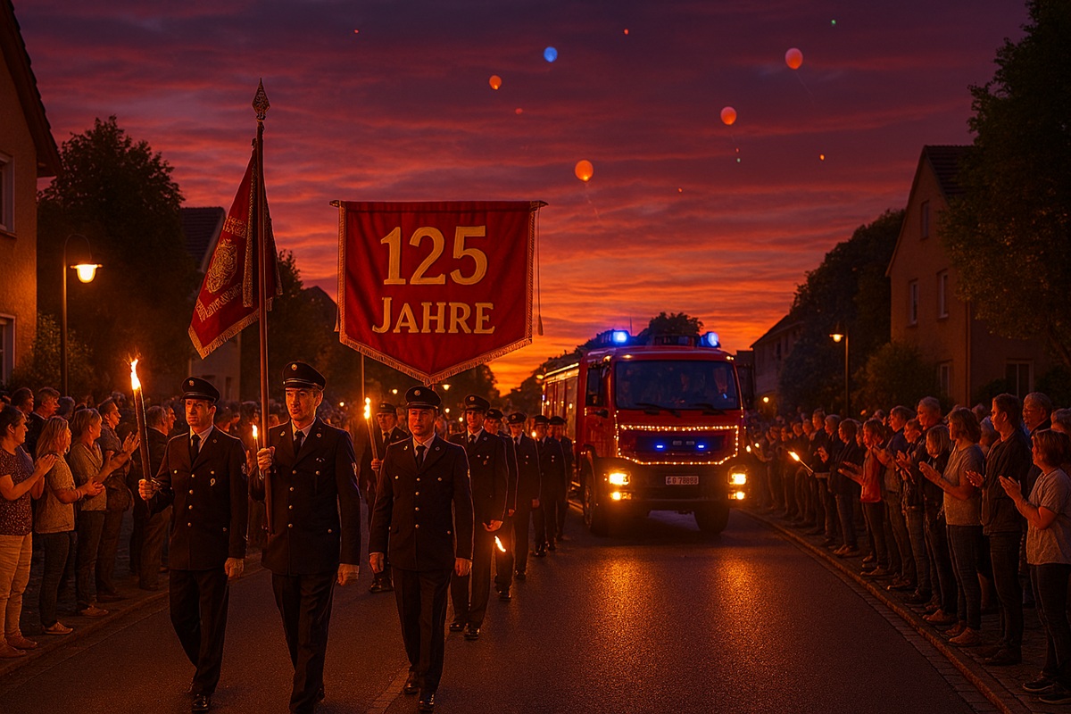 Festumzug 125 Jahre Feuerwehr (KI-generiert)